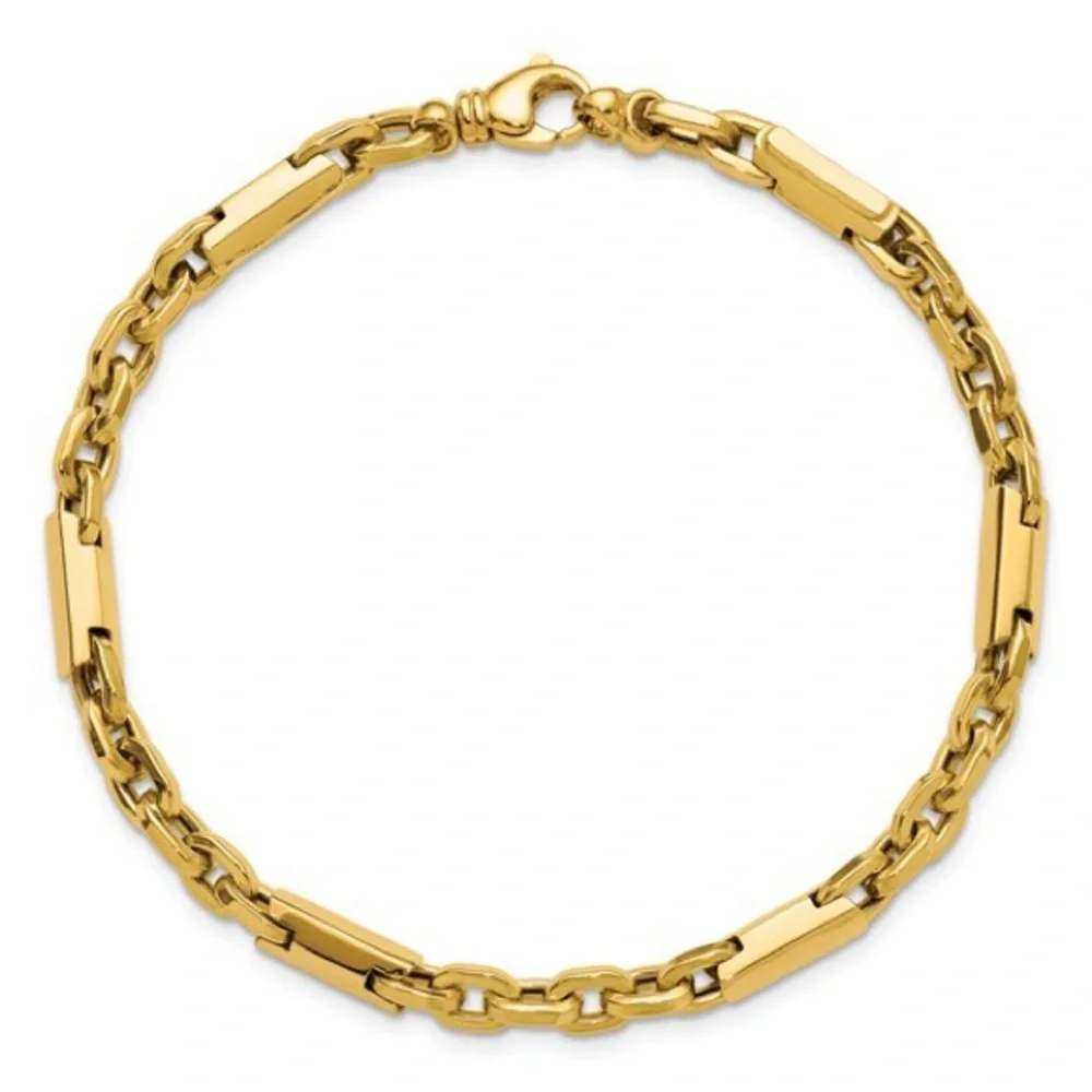 Leslie's 14K Men's Polished Fancy Link Bracelet